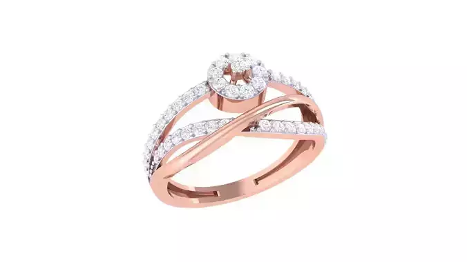 Wire High Jewelry Diamond Cocktail Ring 3dm stl obj renders