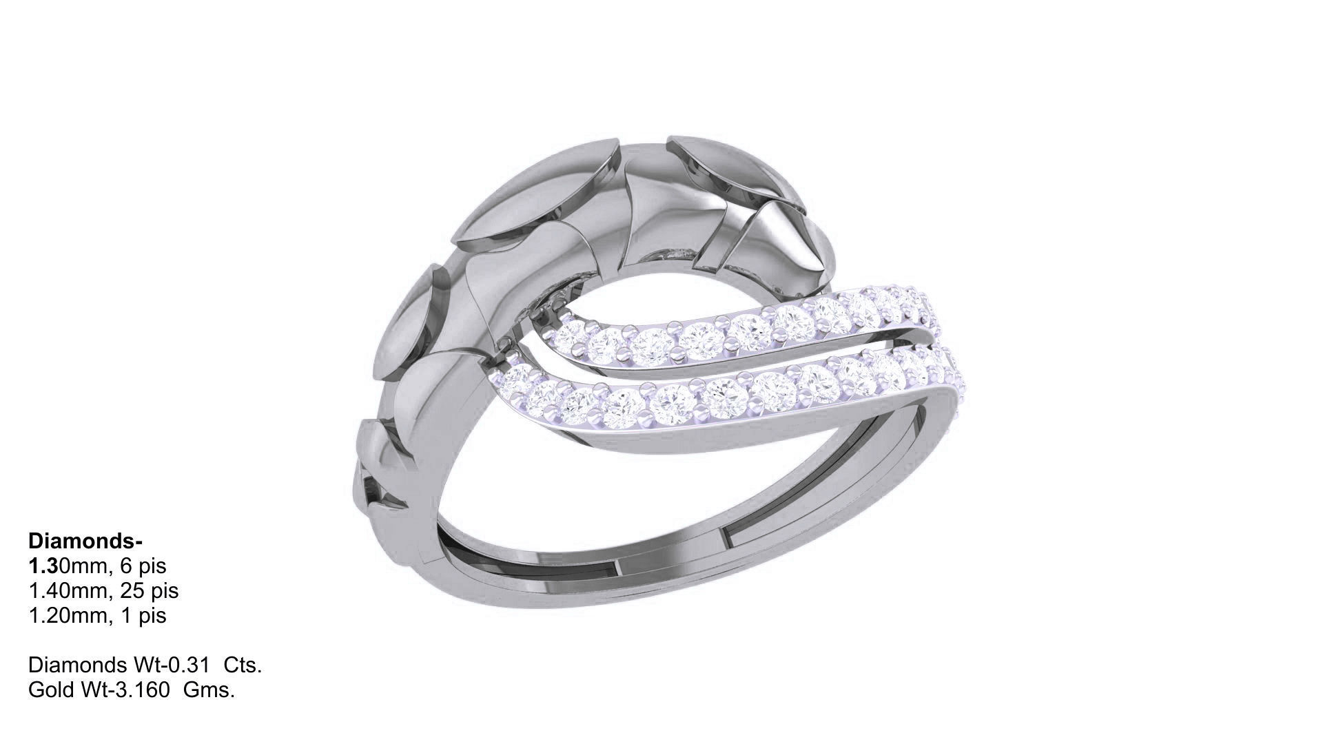 Snake Head High Jewelry Diamond Cocktail Ring 3dm stl obj 3D print model_1