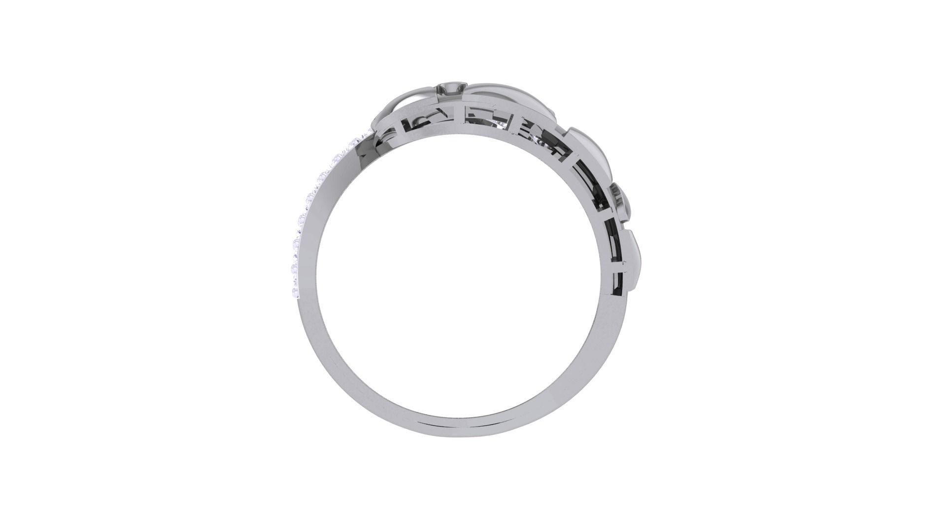 Snake Head High Jewelry Diamond Cocktail Ring 3dm stl obj 3D print model_12