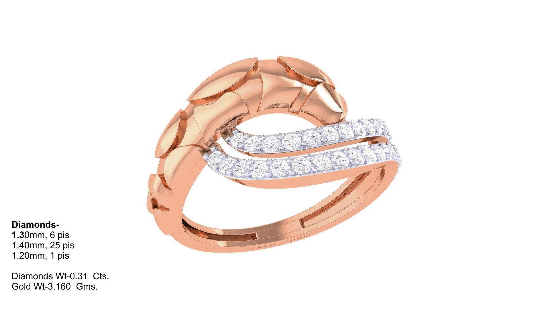 Snake Head High Jewelry Diamond Cocktail Ring 3dm stl obj 3D print model_3