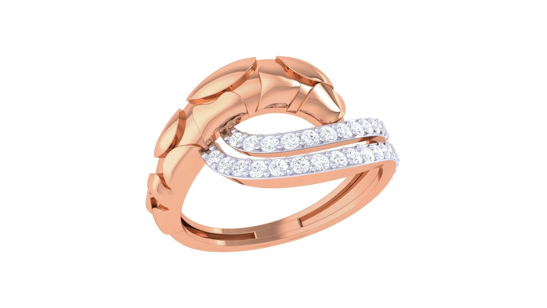 Snake Head High Jewelry Diamond Cocktail Ring 3dm stl obj 3D print model_6