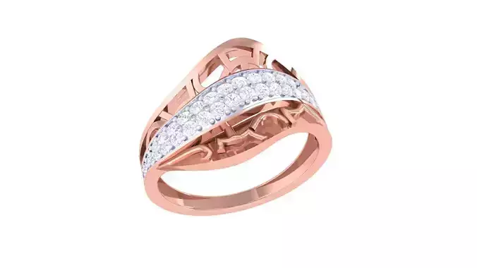 Mesh High Jewelry Diamond Cocktail Ring 3dm stl obj renders