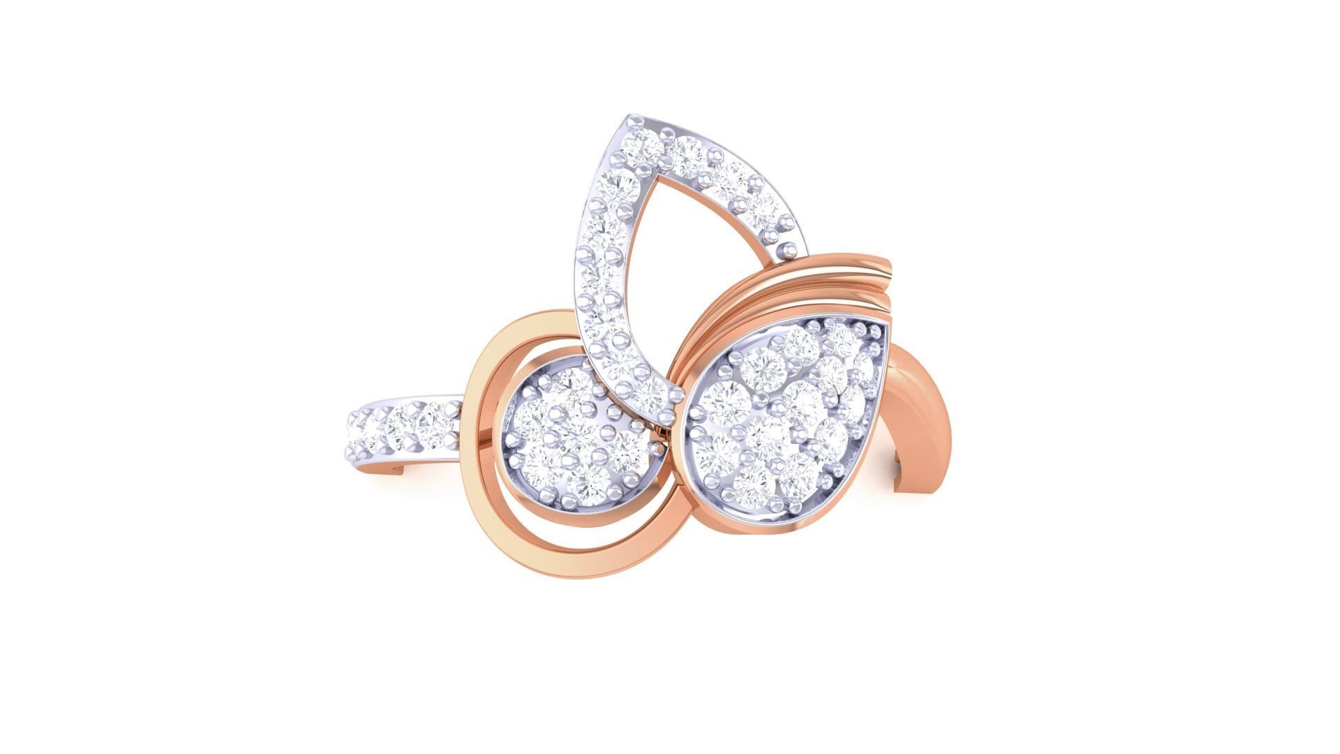 High Jewelry Diamond Cocktail Ring 3dm stl obj renders 3D print model_8