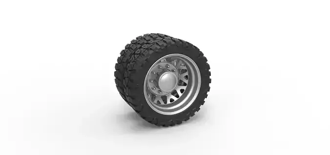 Rear semi wheel for pickup V1 Scale 1 to 25