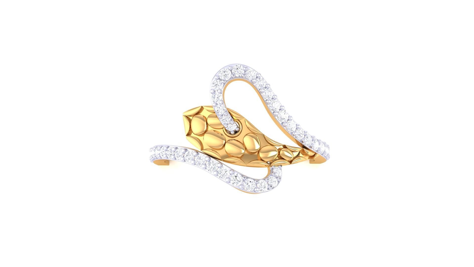 Snake High Jewelry Diamond Cocktail Ring 3dm stl obj renders 3D print model_8