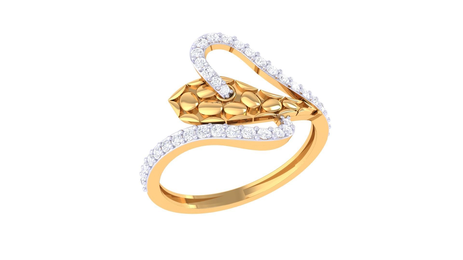Snake High Jewelry Diamond Cocktail Ring 3dm stl obj renders 3D print model_5
