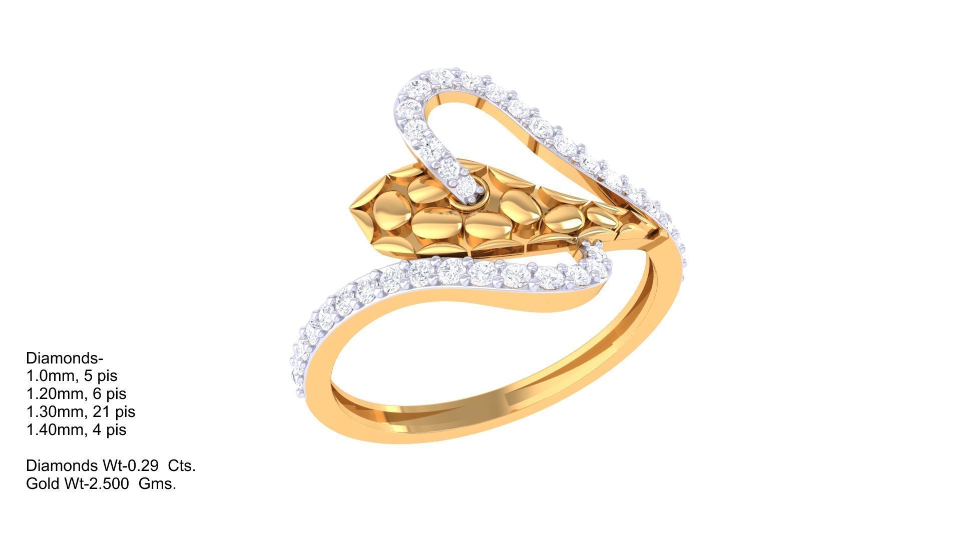 Snake High Jewelry Diamond Cocktail Ring 3dm stl obj renders 3D print model_1