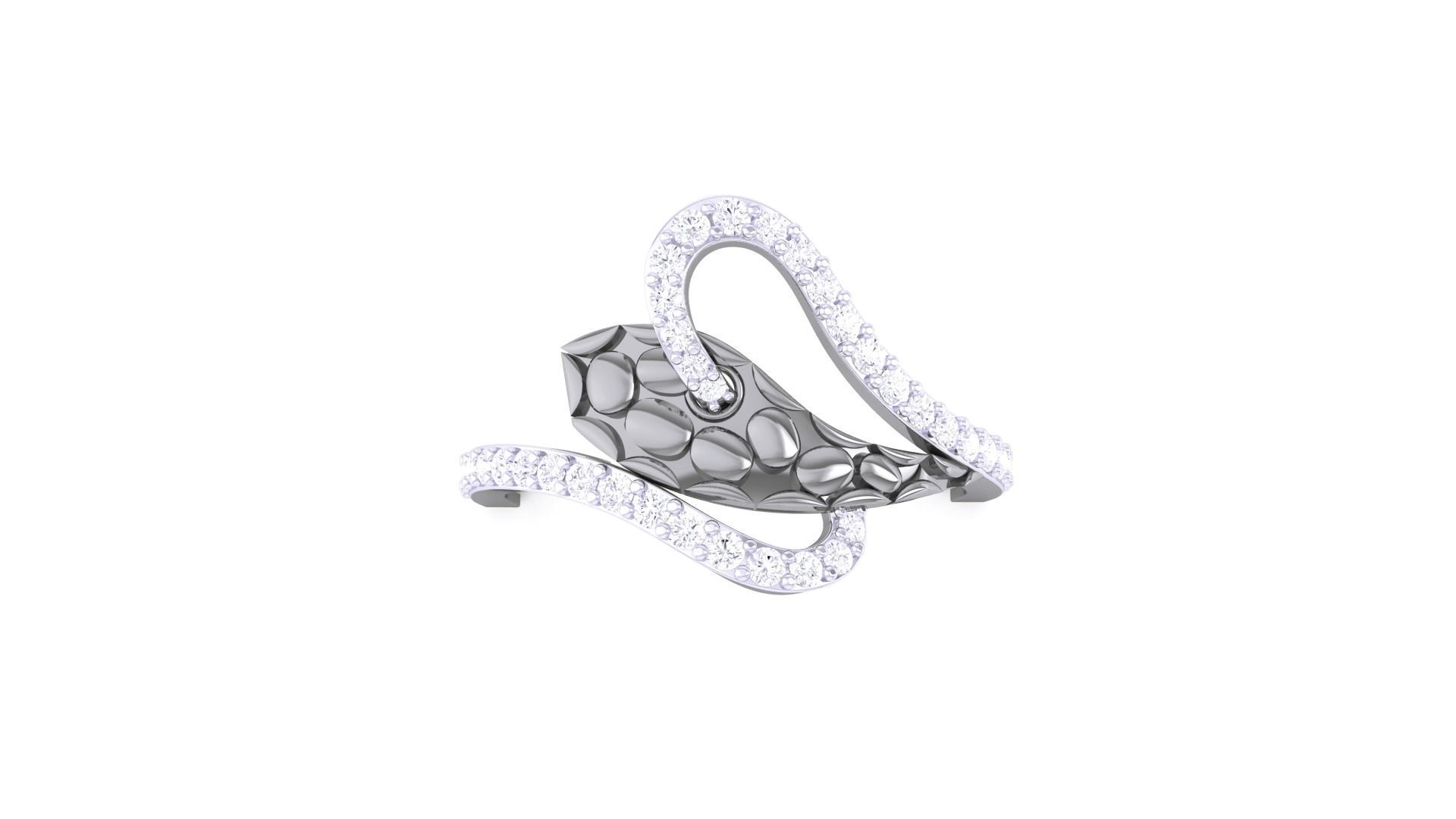 Snake High Jewelry Diamond Cocktail Ring 3dm stl obj renders 3D print model_7