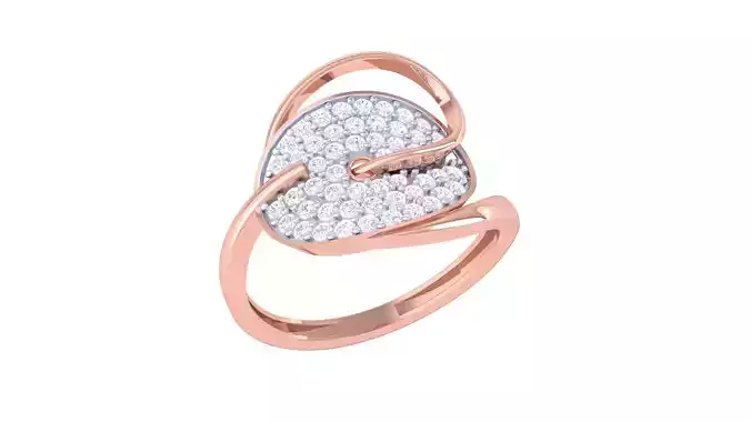 Wire High Jewelry Diamond Cocktail Ring 3dm stl obj renders