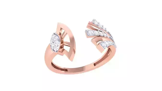 High Jewelry Diamond Cocktail Ring 3dm stl obj renders