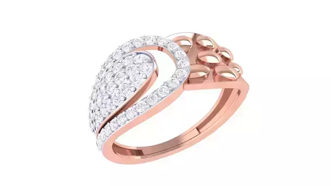 High Jewelry Diamond Cocktail Ring 3dm stl obj renders