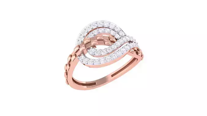 High Jewelry Diamond Cocktail Ring 3dm stl obj renders