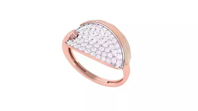 High Jewelry Diamond Cocktail Ring 3dm stl obj renders