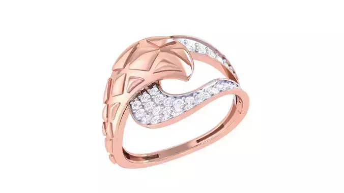 High Jewelry Diamond Cocktail Ring 3dm stl obj renders