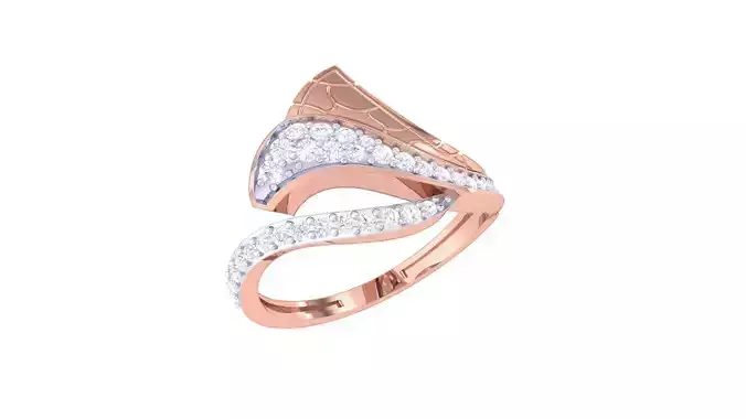 High Jewelry Diamond Cocktail Ring 3dm stl obj renders