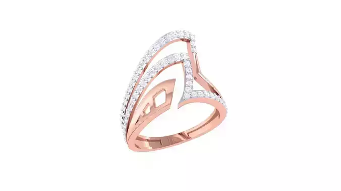 High Jewelry Diamond Cocktail Ring 3dm stl obj renders