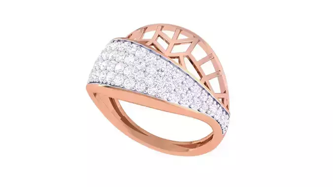 Mesh Wire High Jewelry Diamond Cocktail Ring 3dm stl obj renders