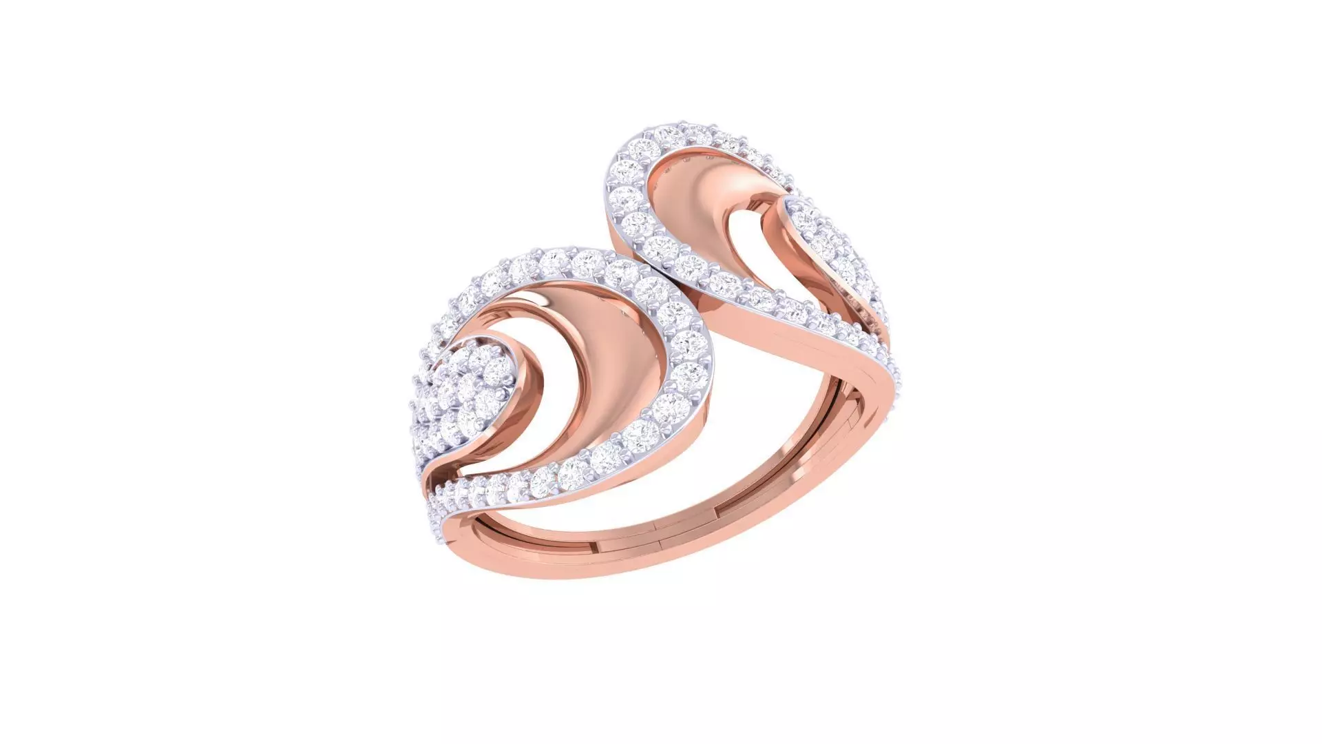 High Jewelry Diamond Cocktail Ring 3dm stl obj renders 3D print model