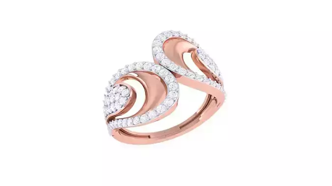 High Jewelry Diamond Cocktail Ring 3dm stl obj renders