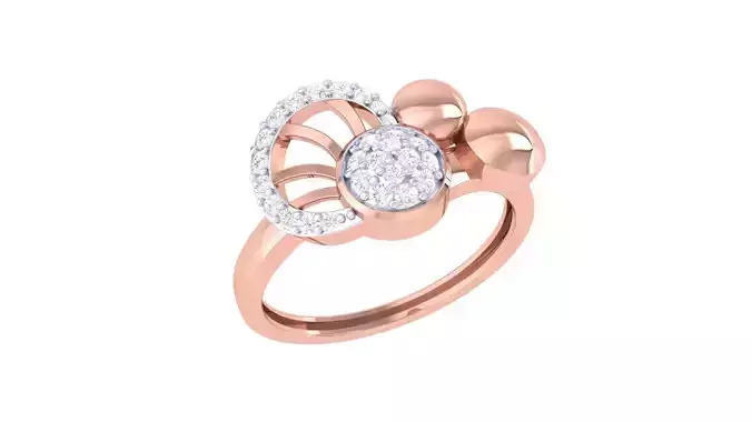 High Jewelry Diamond Cocktail Ring 3dm stl obj renders