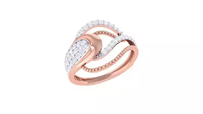 High Jewelry Diamond Cocktail Ring 3dm stl obj renders