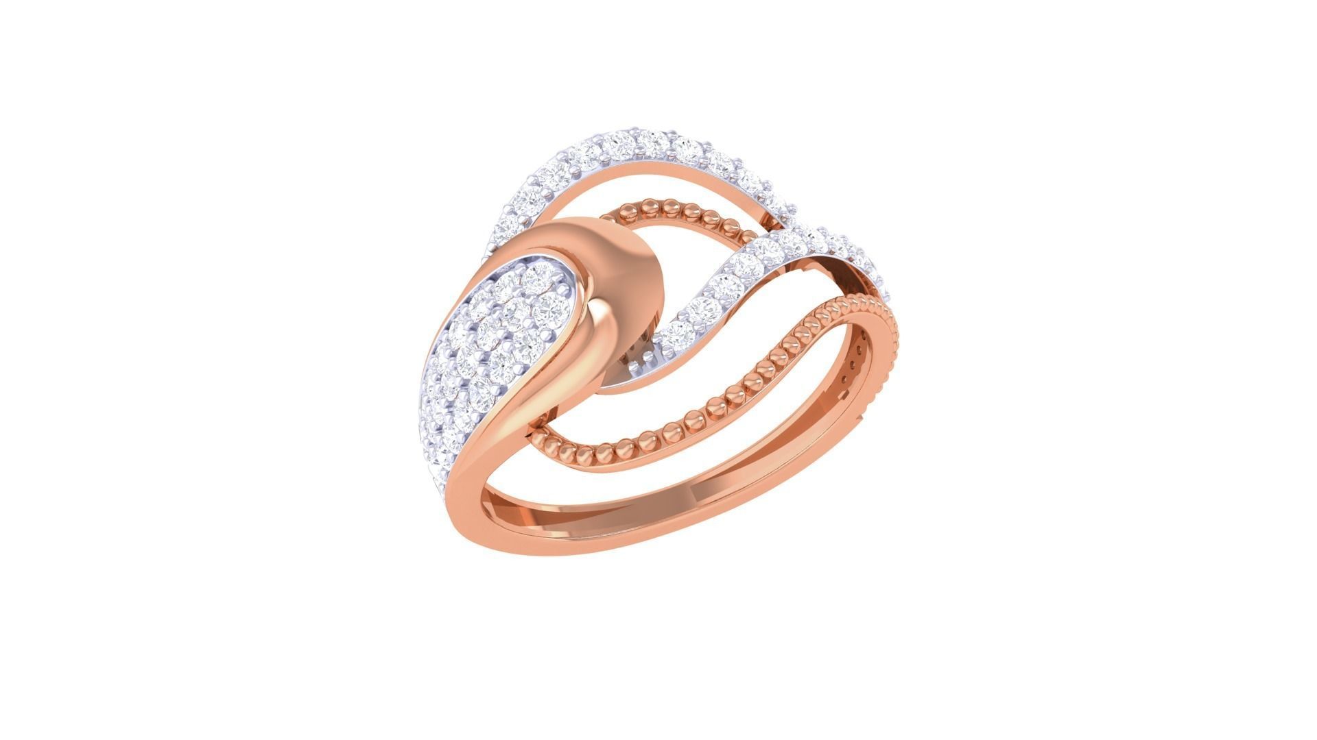 High Jewelry Diamond Cocktail Ring 3dm stl obj renders 3D print model_4