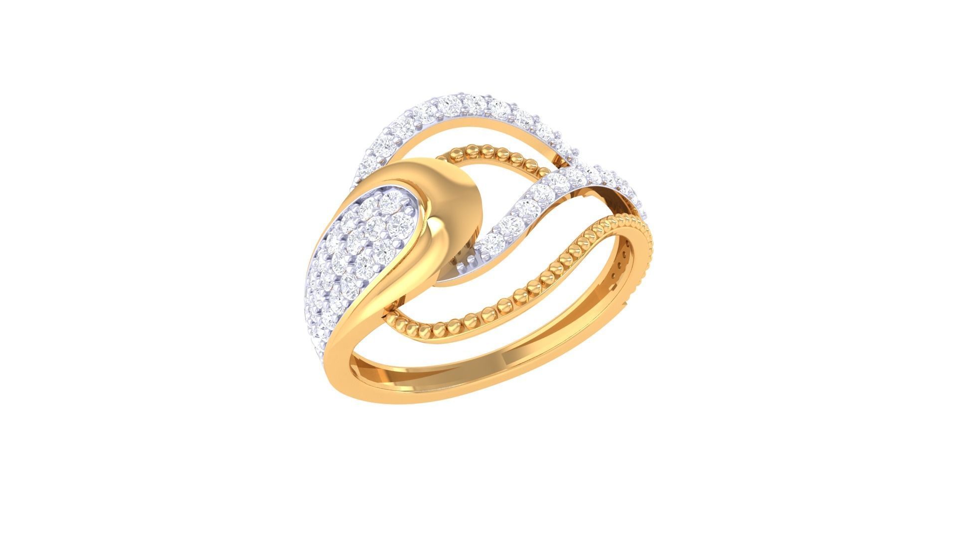 High Jewelry Diamond Cocktail Ring 3dm stl obj renders 3D print model_5