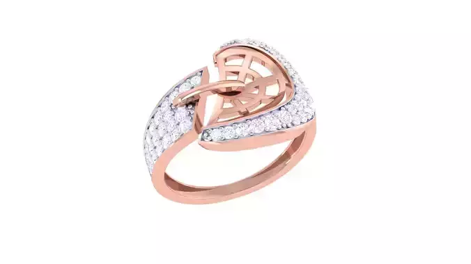 Mesh High Jewelry Diamond Cocktail Ring 3dm stl obj renders