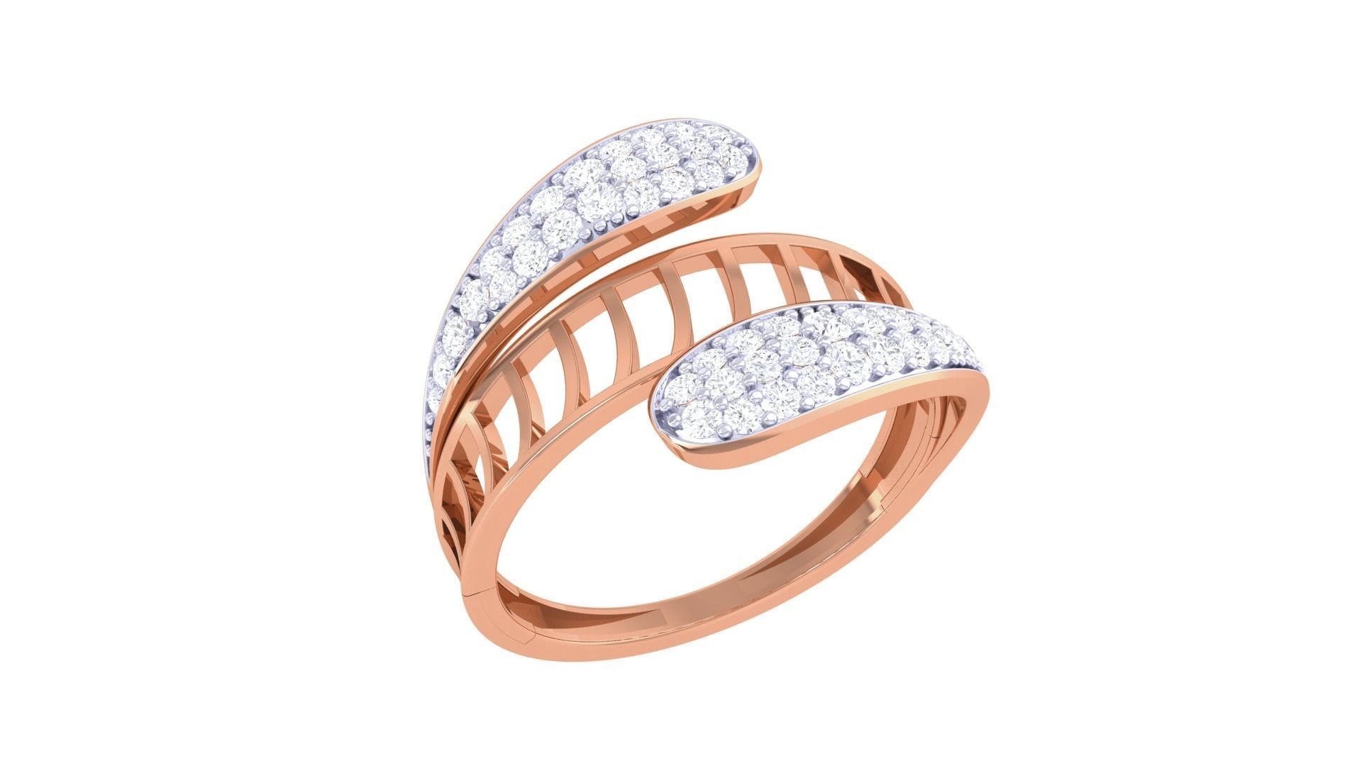 High Jewelry Diamond Cocktail Ring 3dm stl obj renders 3D print model_4