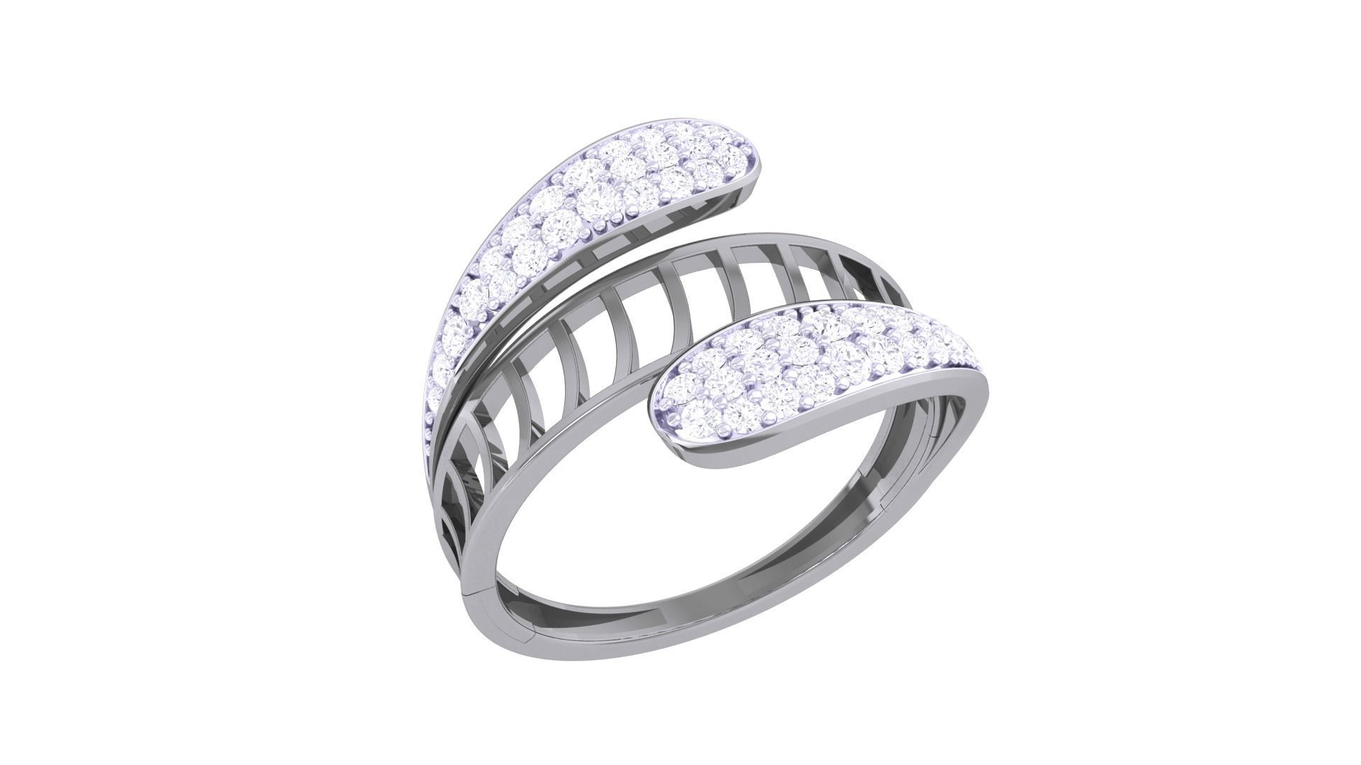 High Jewelry Diamond Cocktail Ring 3dm stl obj renders 3D print model_5