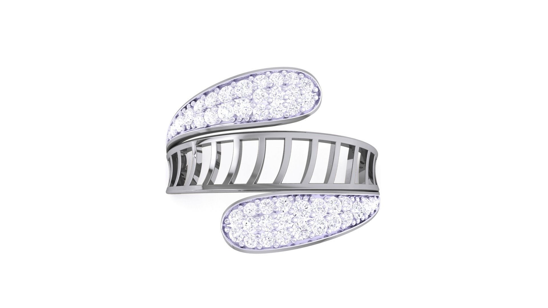 High Jewelry Diamond Cocktail Ring 3dm stl obj renders 3D print model_7