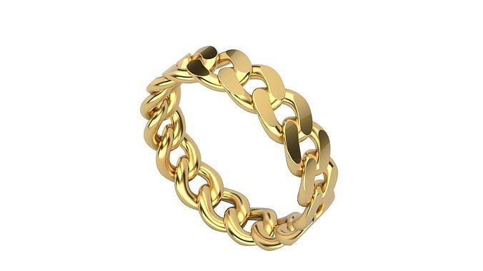 Cuban Chain Eternity Ring 9 sizes 3D print model