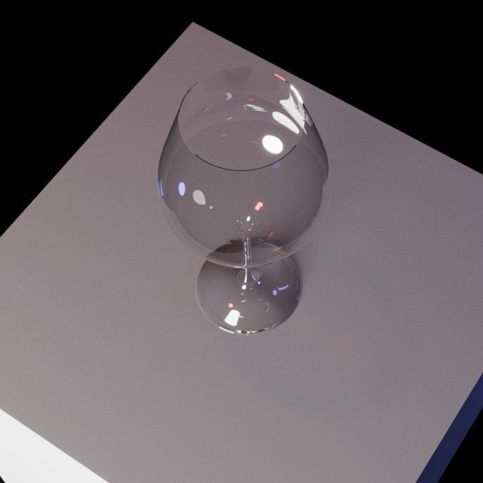 Wine glass Low-poly 3D model_1
