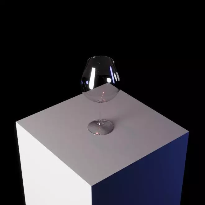 Wine glass Low-poly 3D model_0