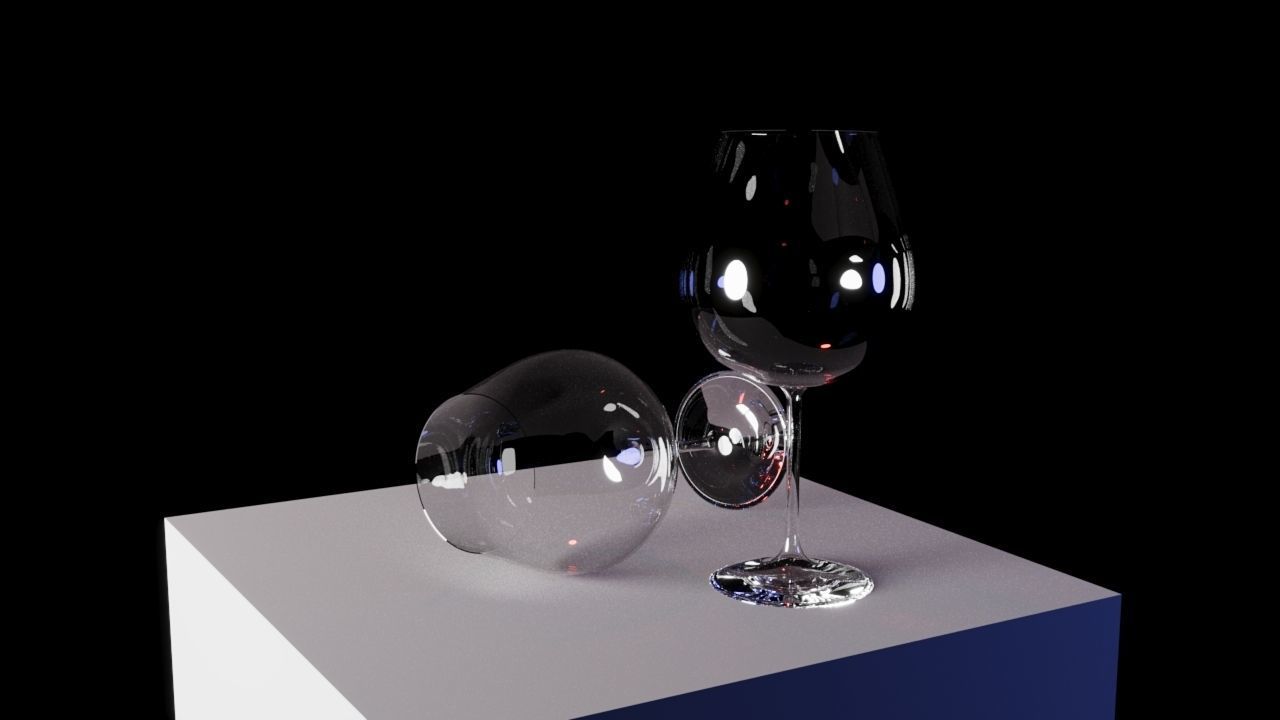 Wine glass Low-poly 3D model_4