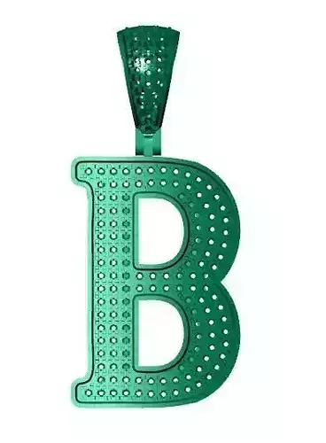 B ALPHABET PENDANT WITH ROUND DIAMOND 