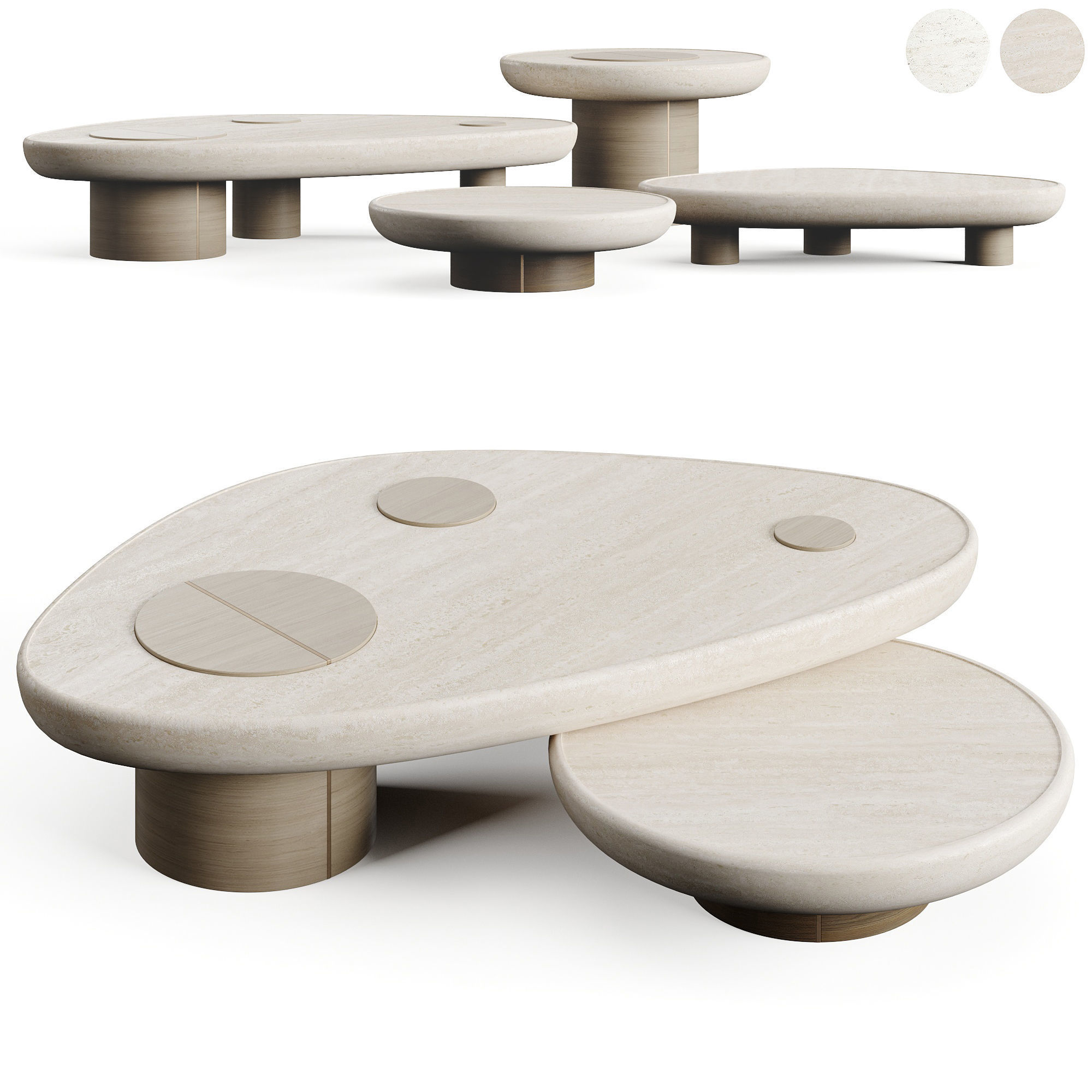 LuxLucia Casa PIERRE Coffee Table Low-poly 3D model_2