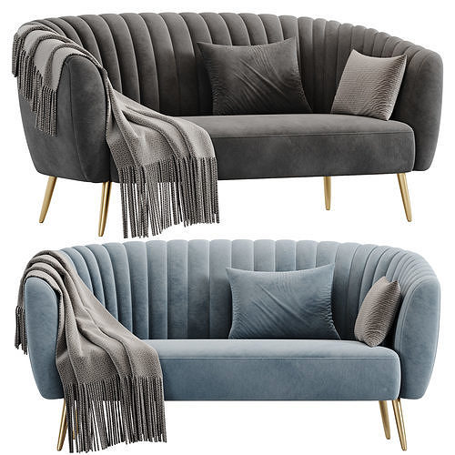 Sofa By Silver Orchid Albany 3D model 5