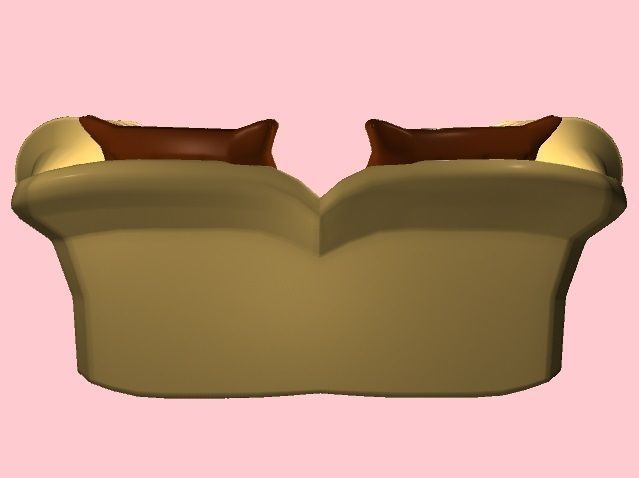 Couch sofa Low-poly 3D model_1