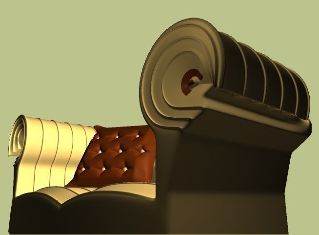 Couch sofa Low-poly 3D model_6