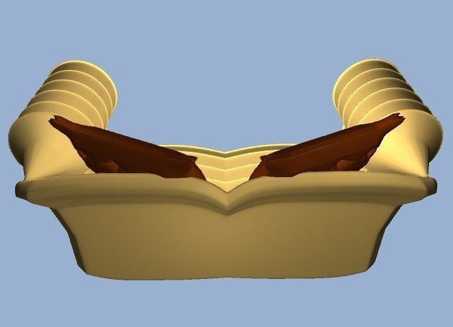 Couch sofa Low-poly 3D model_5