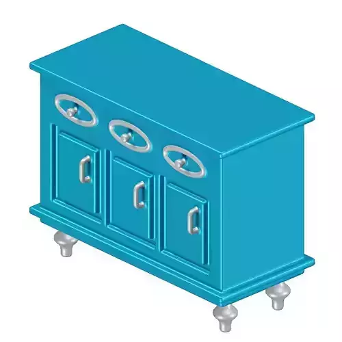Elegant Storage Cupboard 3D model