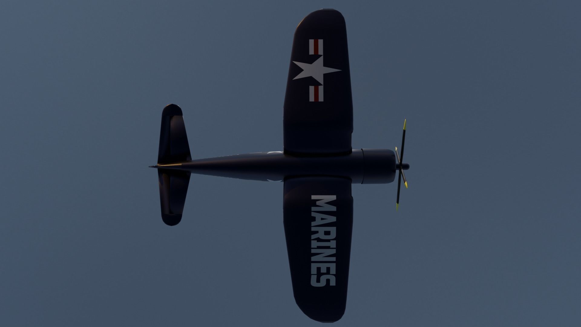 F4 U Corsair Low-poly 3D model_8