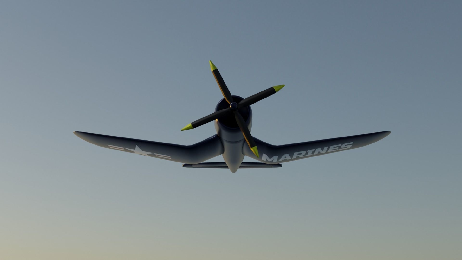 F4 U Corsair Low-poly 3D model_6