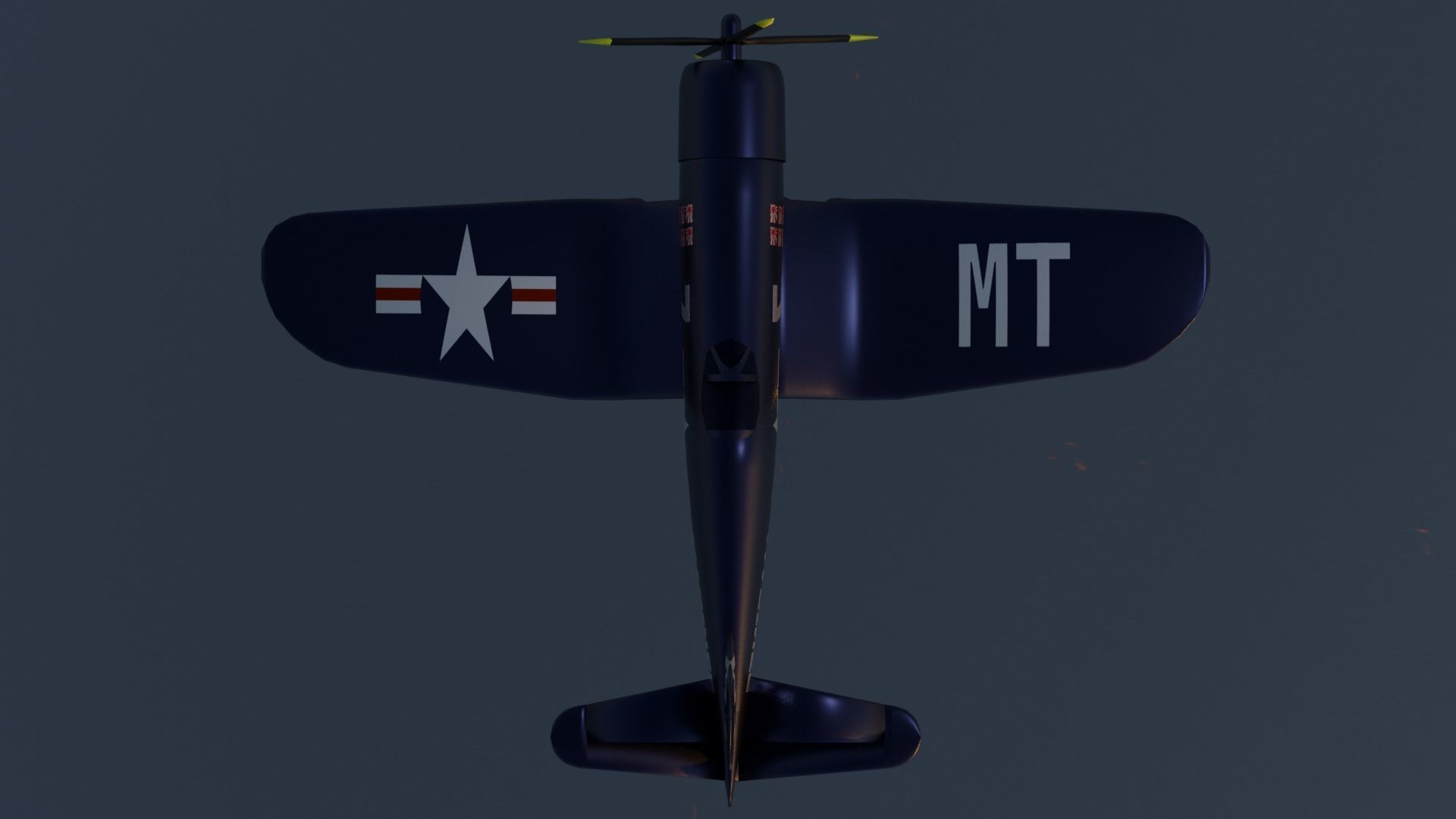 F4 U Corsair Low-poly 3D model_7