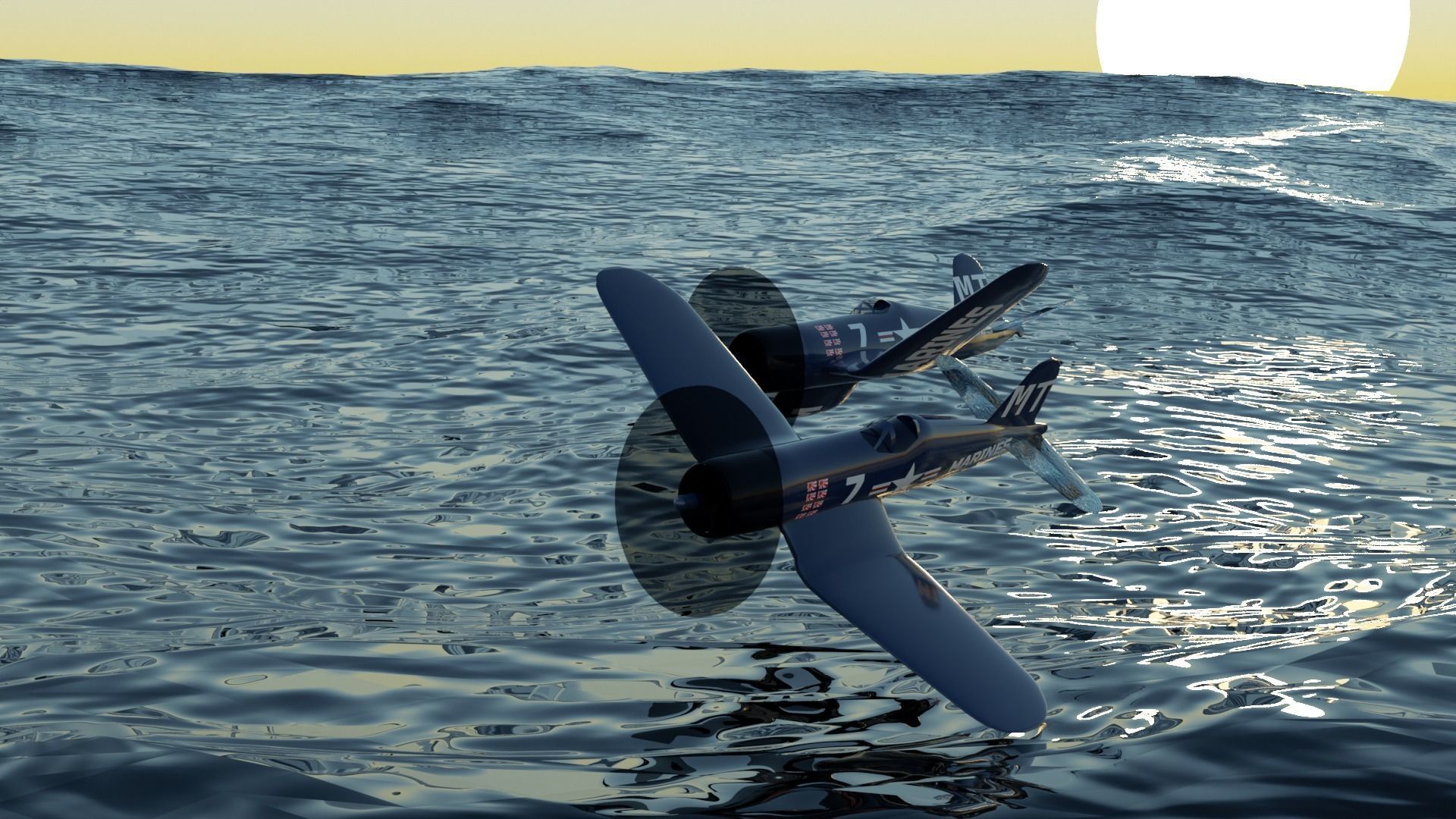 F4 U Corsair Low-poly 3D model_5
