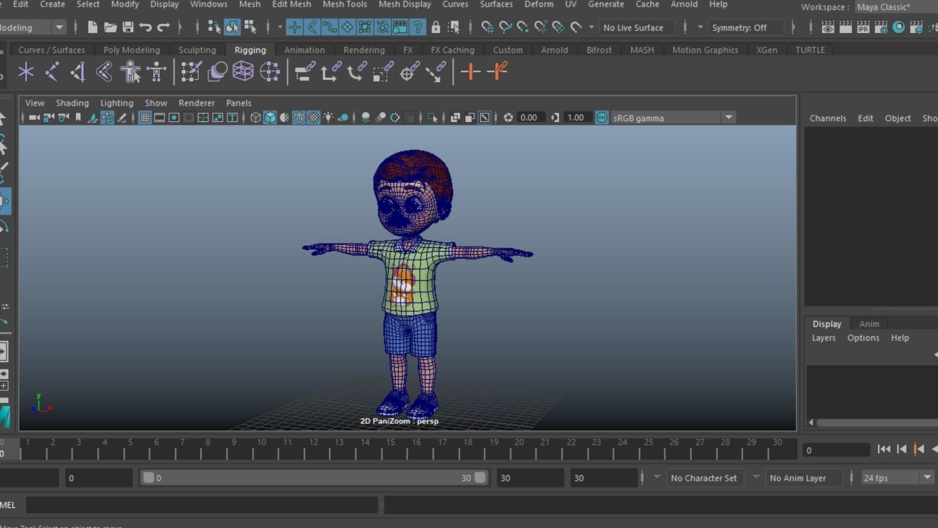 Cartoon Boy Rigged Character Low-poly 3D model_10