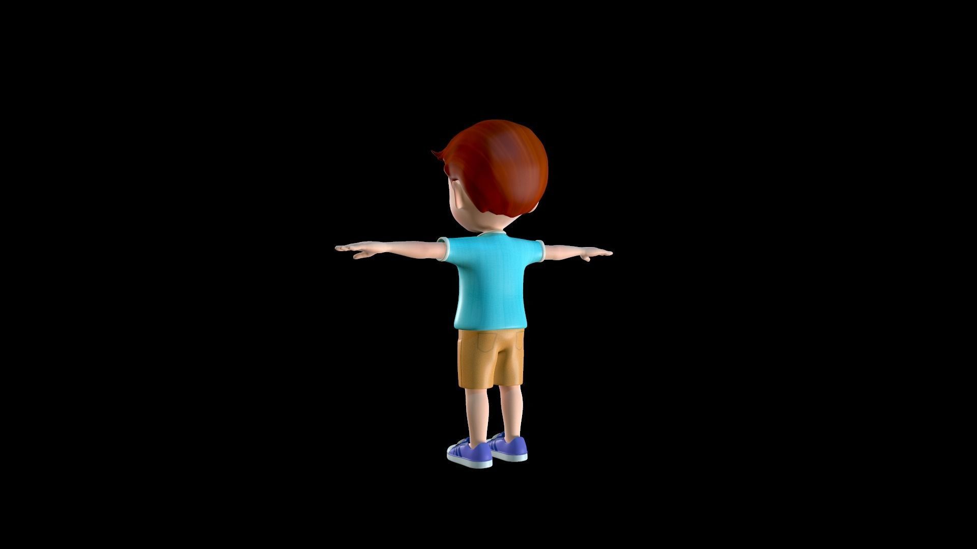 Cartoon Boy Rigged Character Low-poly 3D model_7