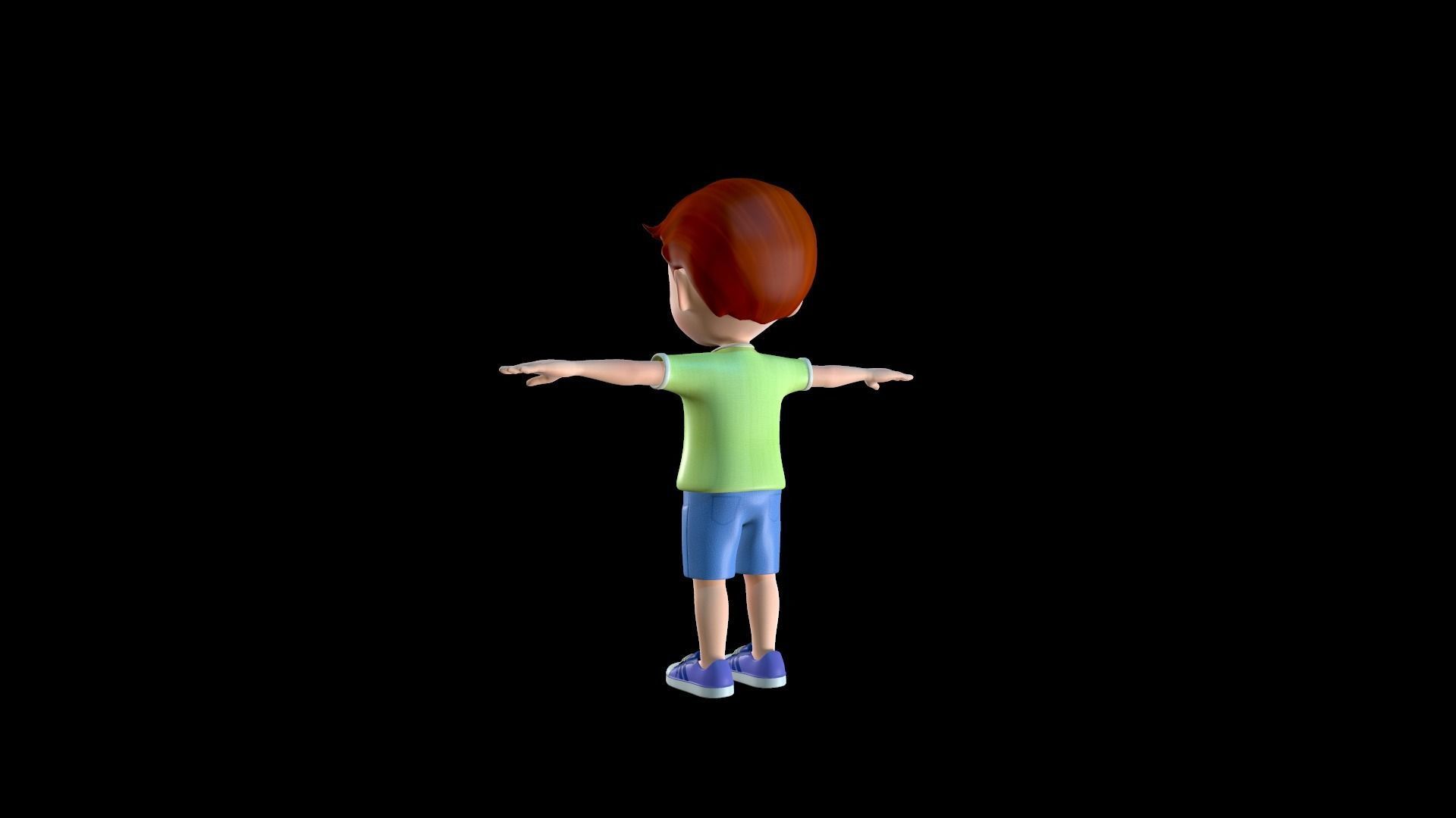 Cartoon Boy Rigged Character Low-poly 3D model_5
