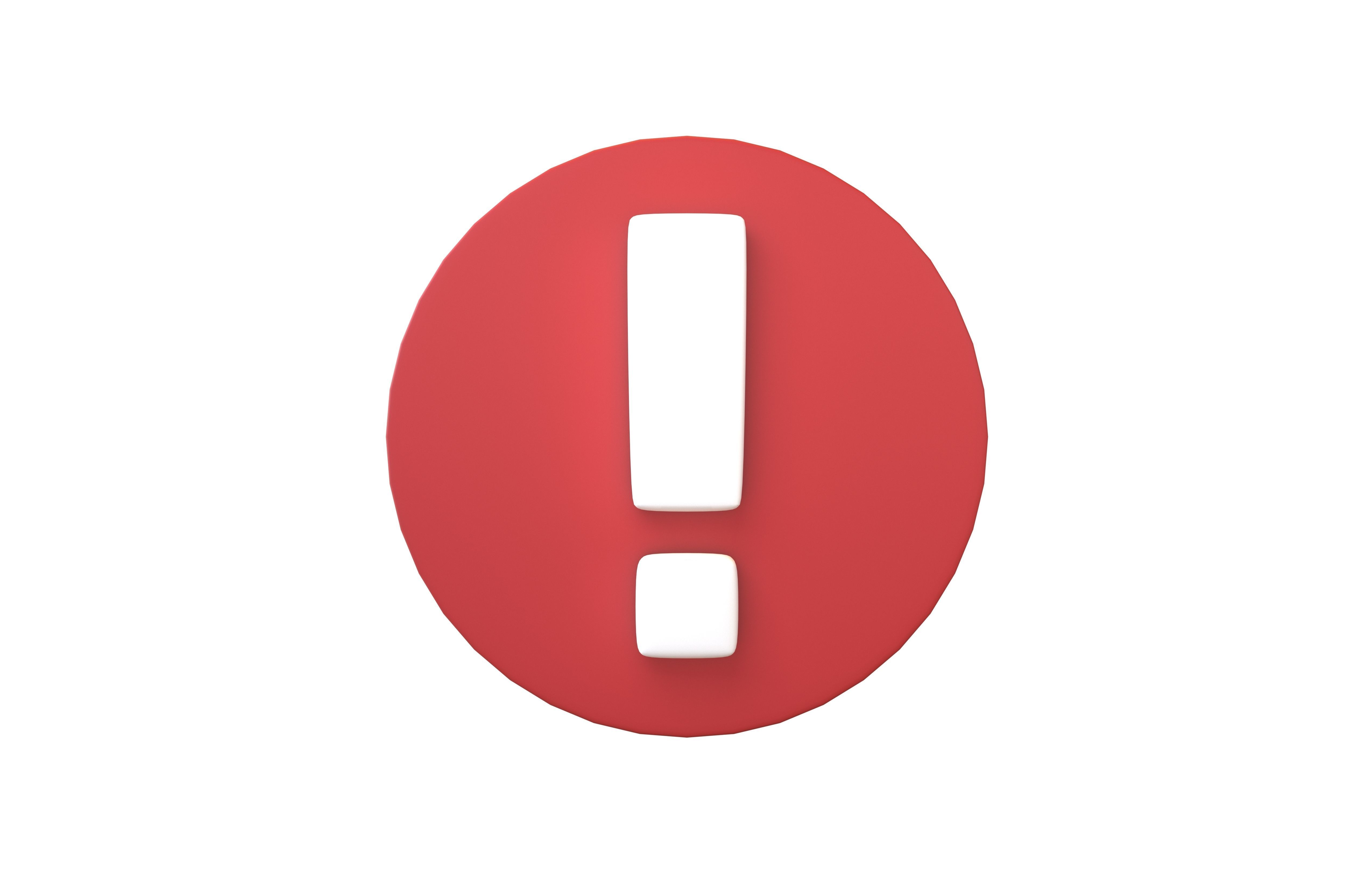 Exclamation Mark Symbol v2 003 Low-poly 3D model_1